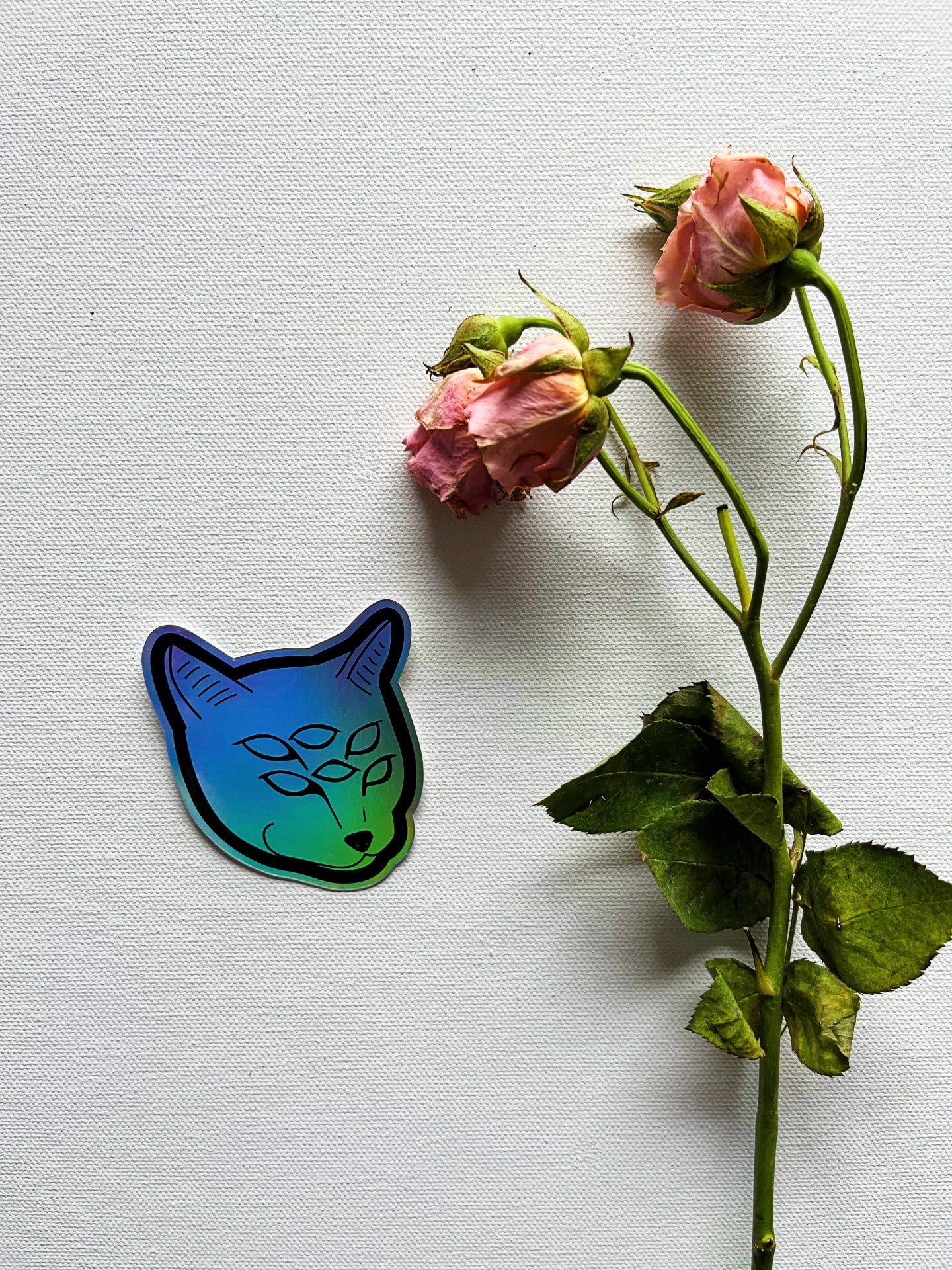 Holographic Six-Eyed Cat Vinyl Sticker