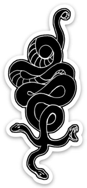 Three-headed Snake Vinyl Sticker