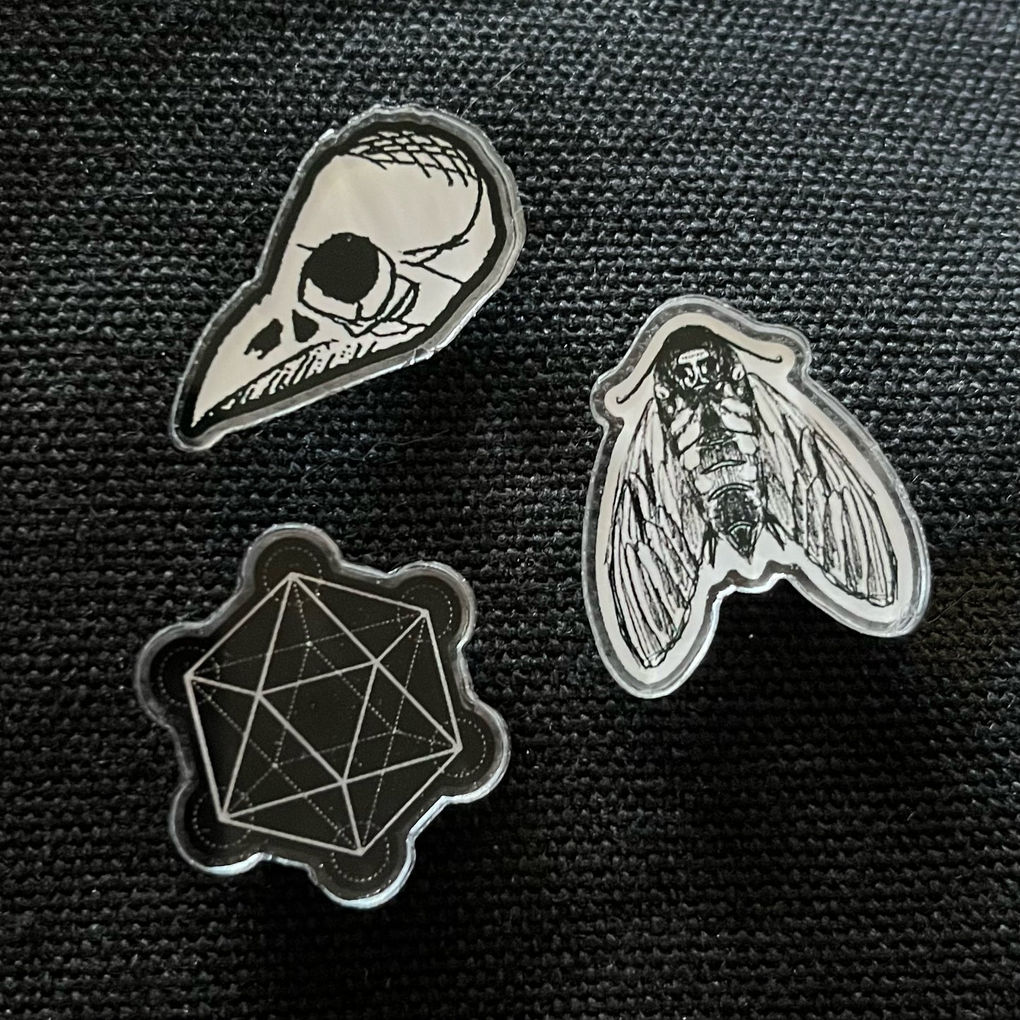 Sacred d20 Acrylic Pin