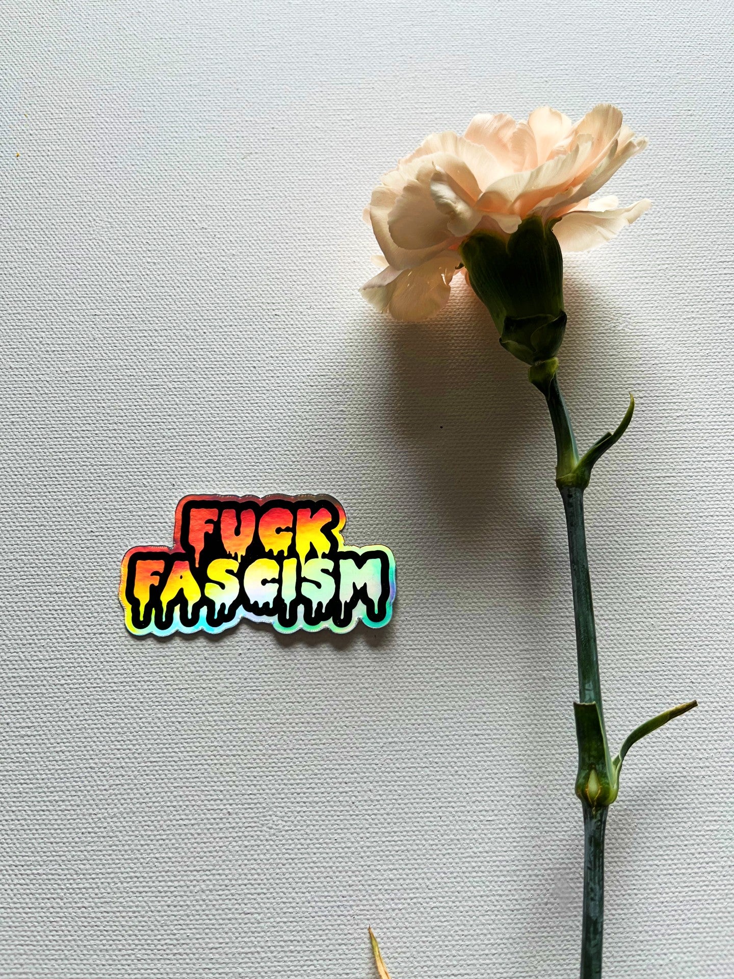 Holographic Fuck Fascism Vinyl Sticker