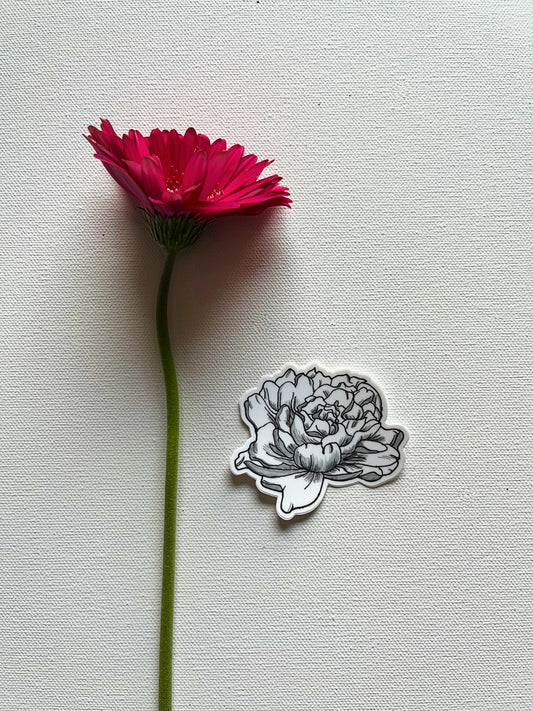 Peony Vinyl Sticker