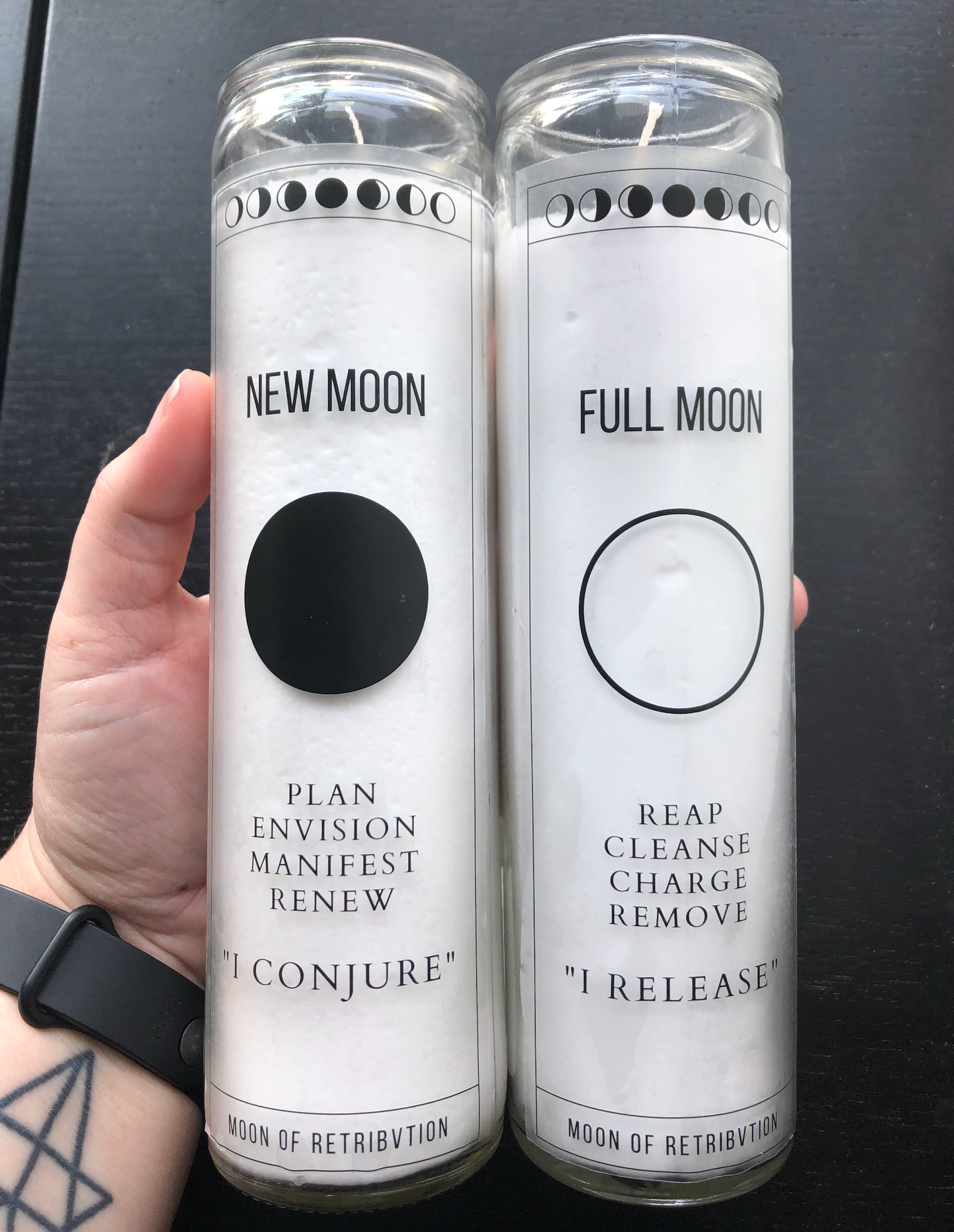New Moon and Full Moon Ritual Candles