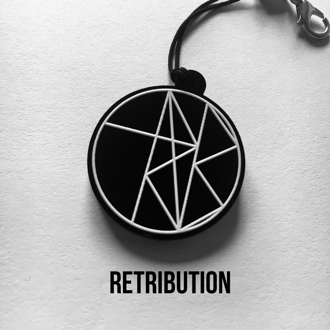 RETRIBUTION and PREVAIL sigil acrylic charms