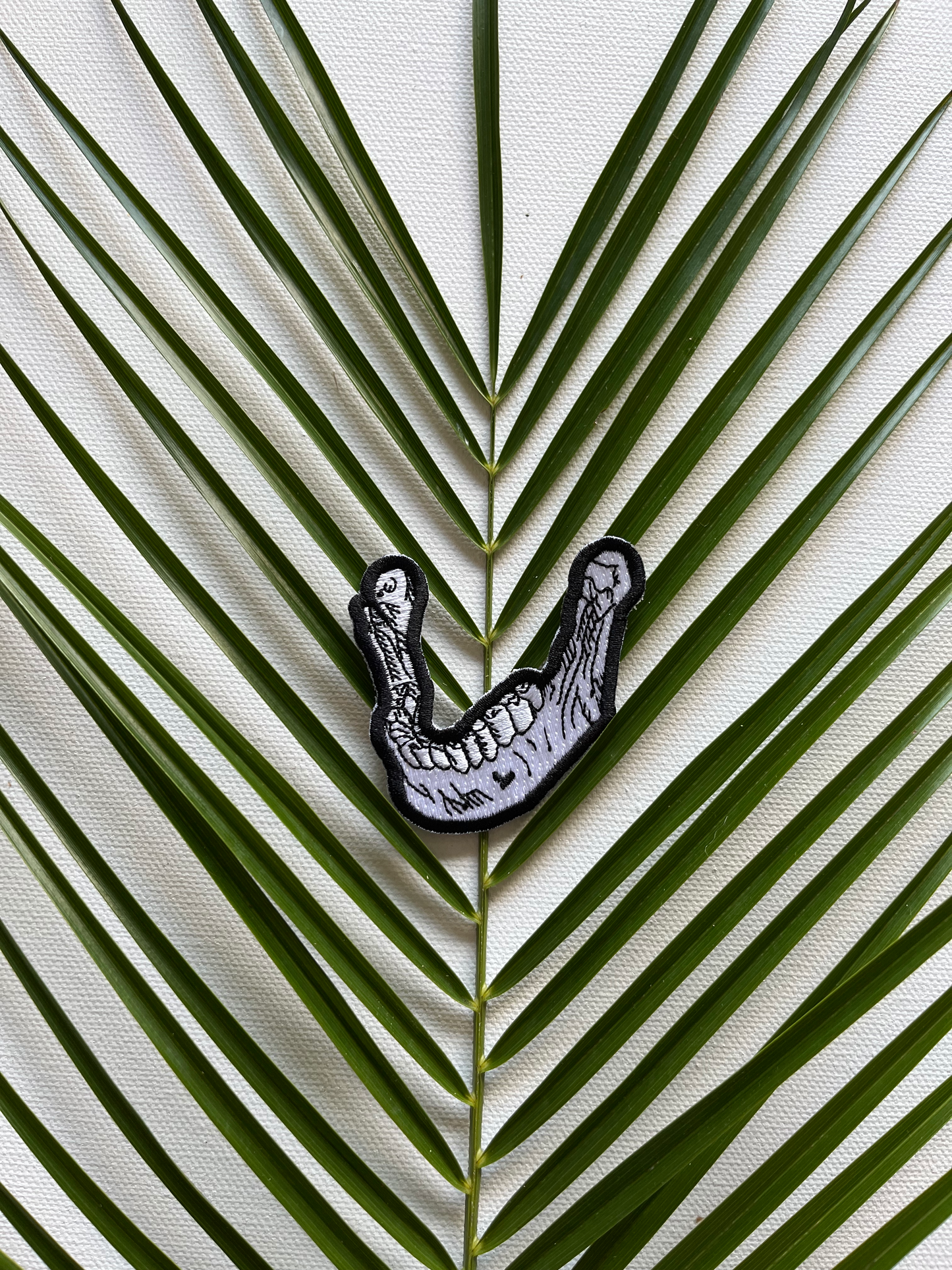 Jaw Bone Iron-On Embroidered Patch