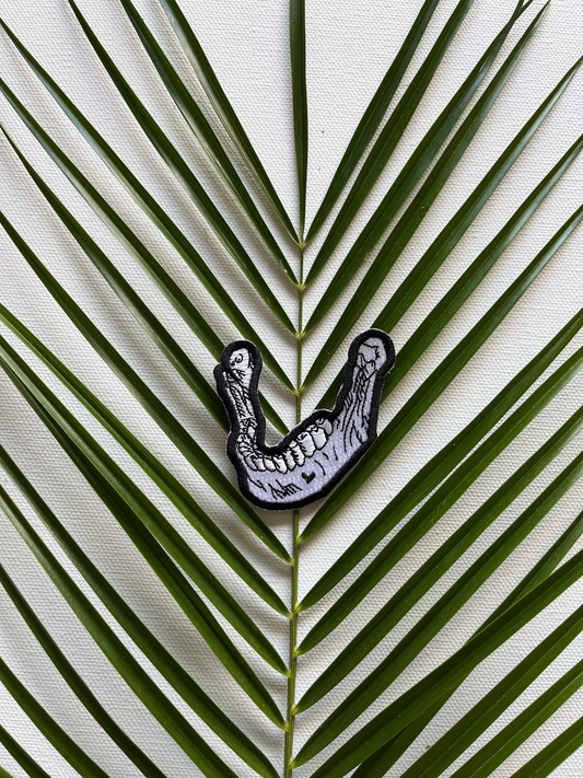 Jaw Bone Iron-On Embroidered Patch